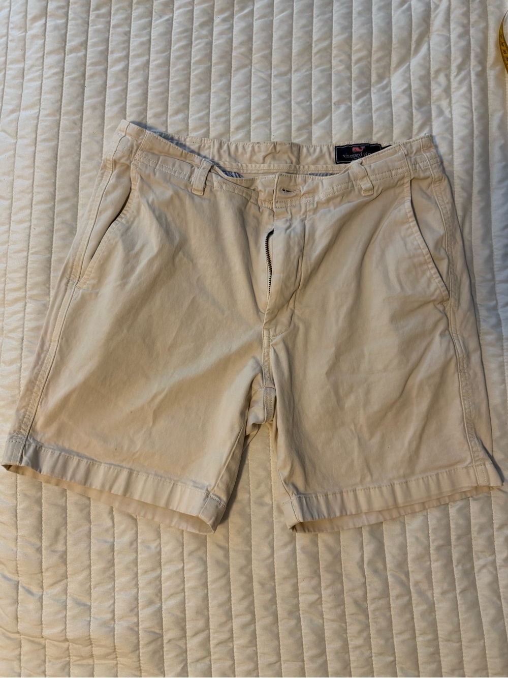 Vineyard Vines Beige Chino Flat Front Men's Shorts Classic Fit 9" Pockets O21